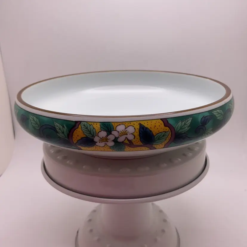 POW5 VTG Ceramic Shallow Flower Daisy Trinket Dish or Bowl 5"D x 1.25"