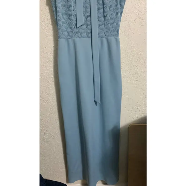 Vintage blue lace house boho dress mod maxi