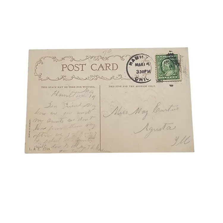 Antique St. Patricks Day Postcard "She Sings Erins Melodies" Irish Theme