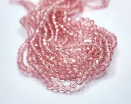 4MM Pink Faceted Glass Beads #BC203