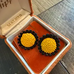 Vintage Flower Clip On Earrings