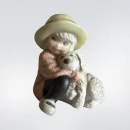 Vintage Girl/Puppy Figurine