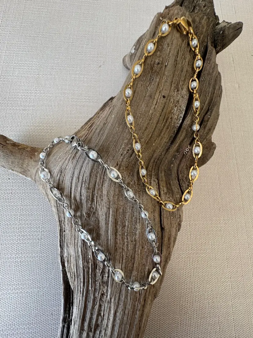 Dainty Pearl And Gold Or Silver Bracelet #174