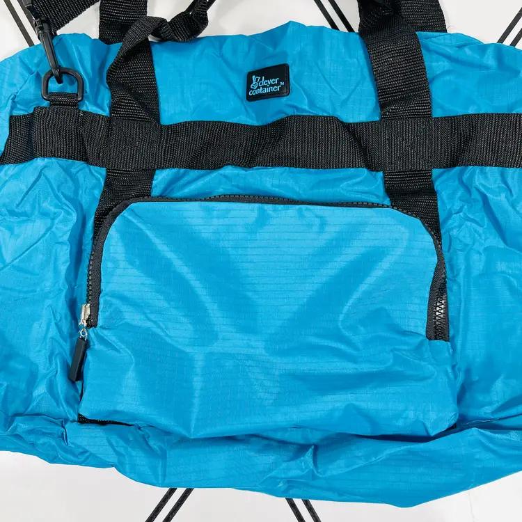 Bag in a Bag Tote Teal Foldable Travel Sport Gym Bag Shopping