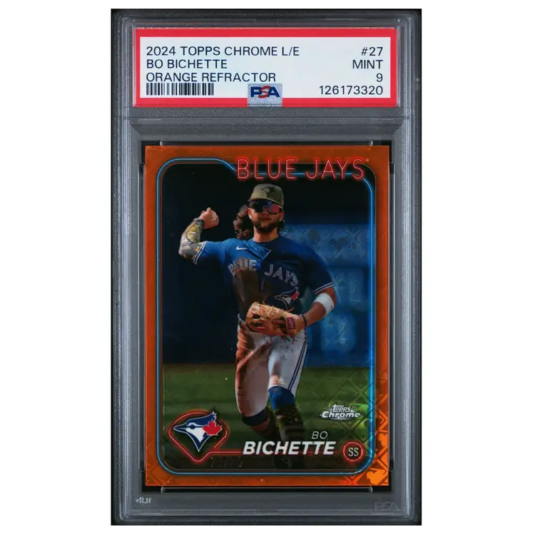 Bo Bichette 2024 Topps Chrome Logofractor Orange Refractor 23/25 SSP #27 PSA 9 Toronto Blue Jays