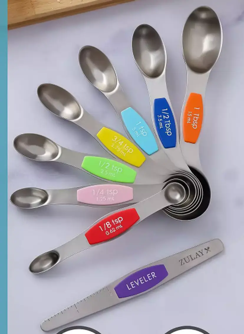 Zulay Kitchen Stackable Magnetic Spoons Set of 8