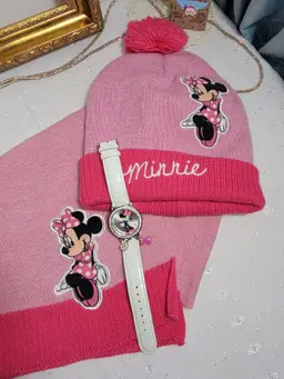 Disney Beanie, scarf and watch bundle