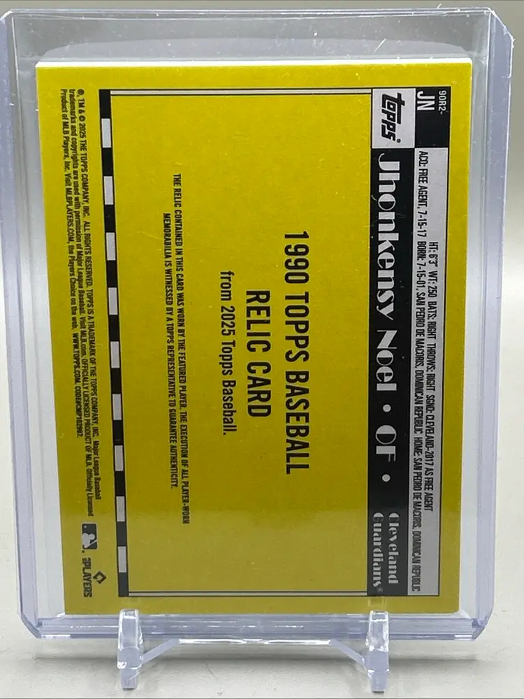 Jhonkensy Noel 2025 Topps Series Black 35th Anniversary Relic /10 90R2-JN Cleveland Guardians