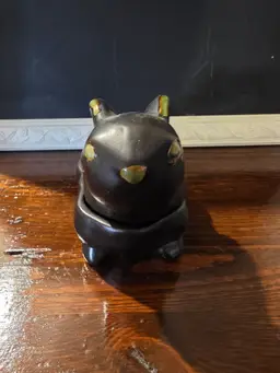 Cute Brown Pottery Bunny Trinket Dish