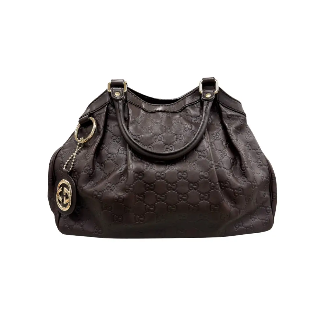 Gucci Brown Leather Guccissima Sukey Tote