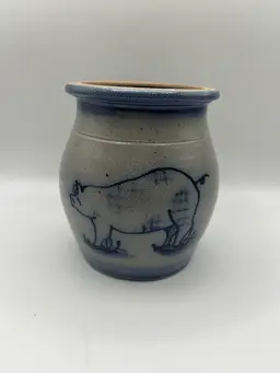 Rowe Pottery Works Salt Glazed Pig Vase Farm Farmhouse Country Living