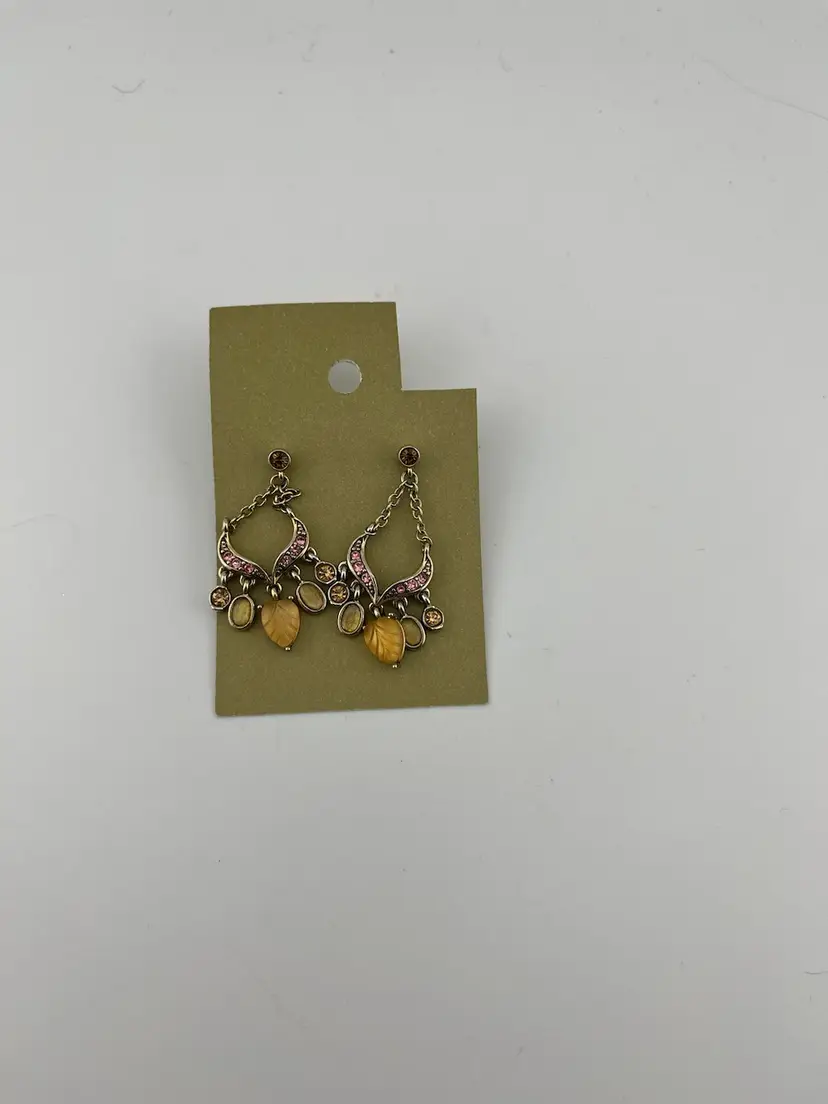 Pierced Earrings with Rhinestones-Chandelier style