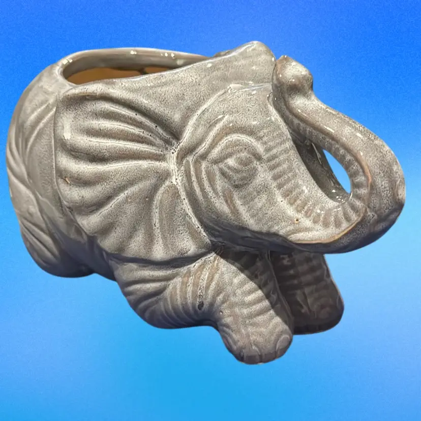 Studio Pottery Elephant Planter
