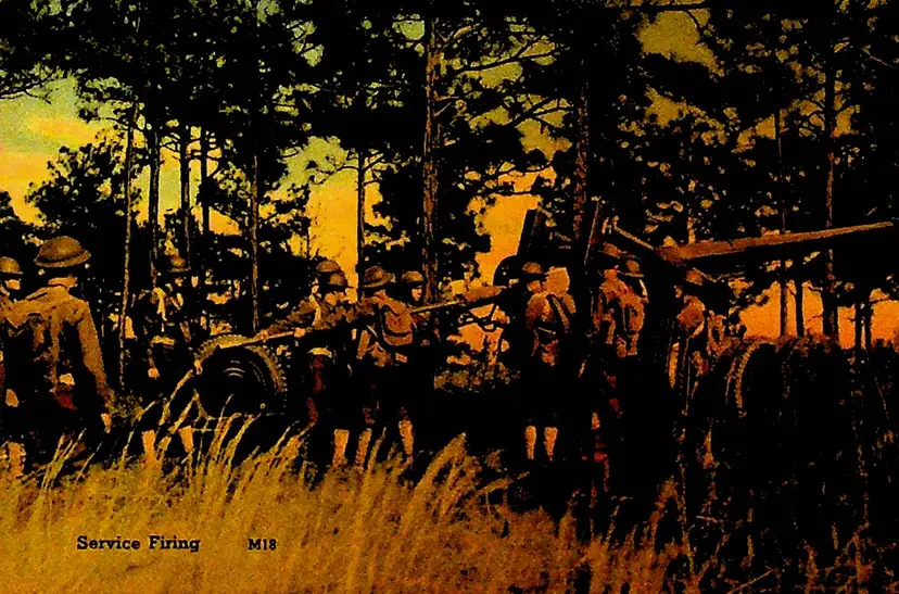 Service Firing Military WWII Postcard 1943