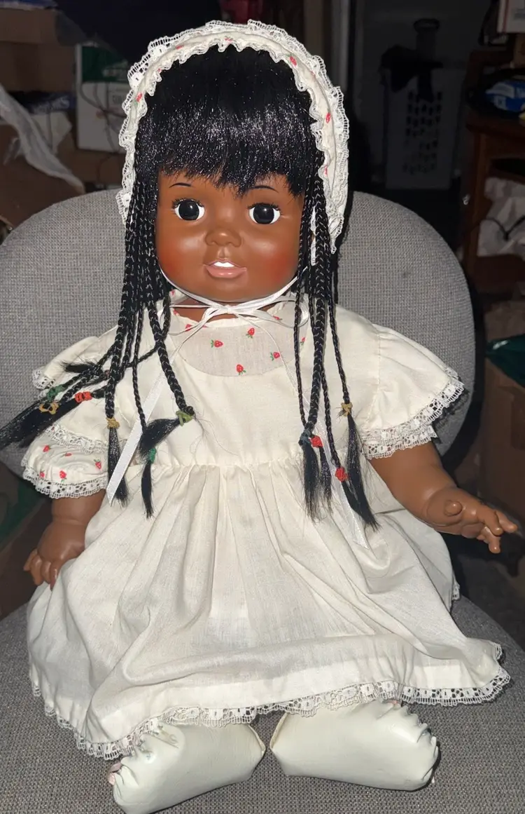 Rare Ideal 24" Growing Hair AA Baby Crissy 1972 Life Size African American Doll