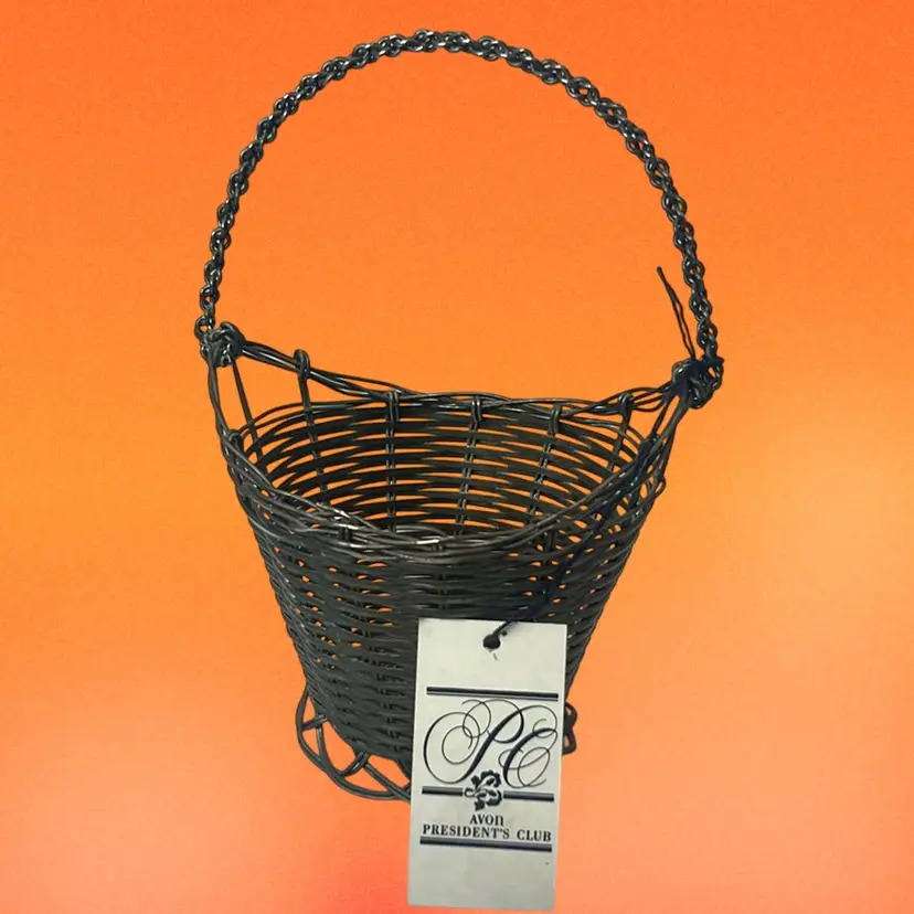 Silver Plate Small Basket Avon President’s Club 5.5” Tall x 4” Wide