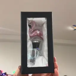 Flamingo Art Glass Wine Bottle Stopper With Box 🦩