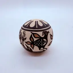 Thomas T. Tenorio Mini Seed Pot Birds Santo Domingo Kewa Pueblo Pottery 0.8"