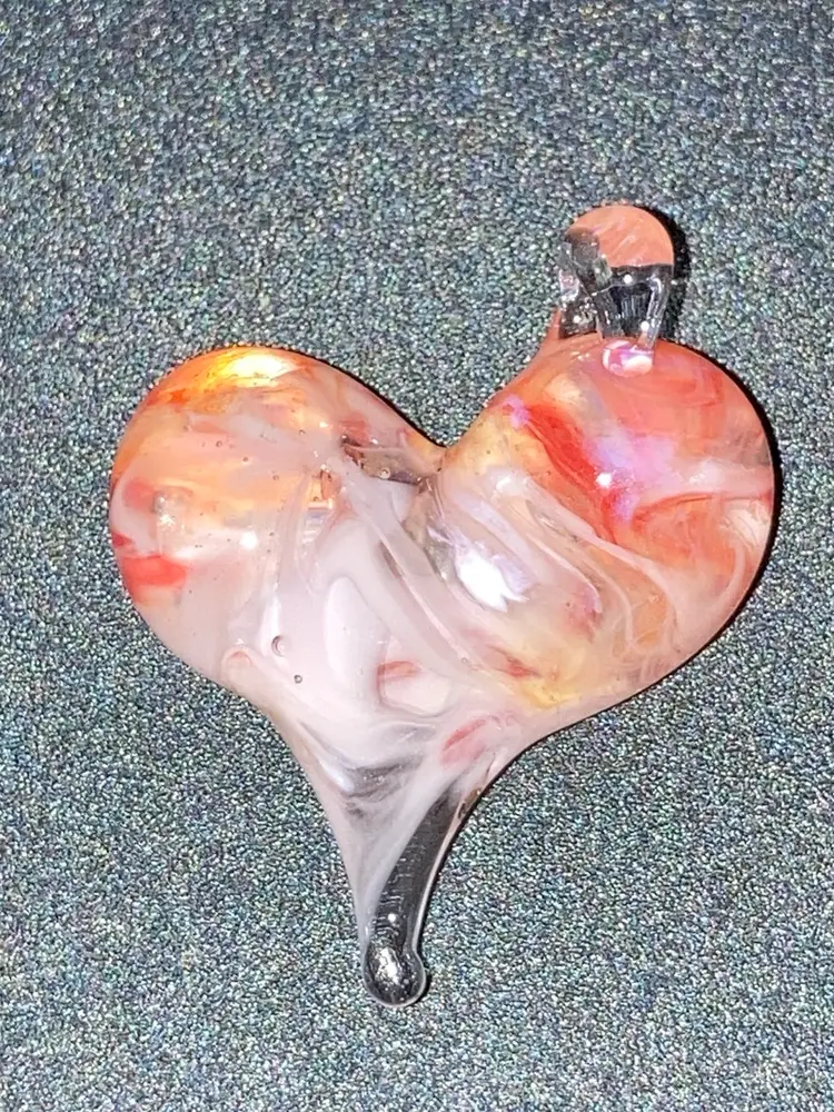 Glass Pendant 1 3/4” Tall 1 1/2” Wide.  No Condition Issues.