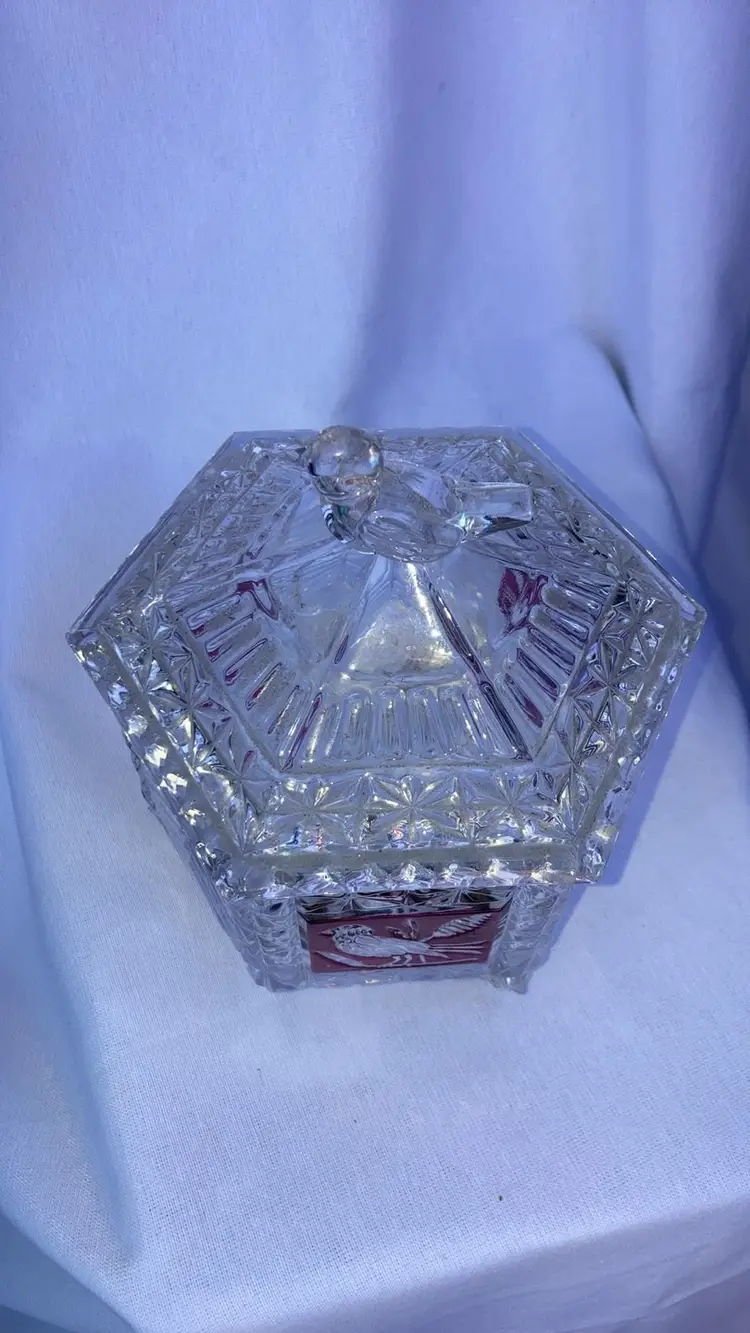 Hofbauer  Ruby Red Glass Lidded Bird Jar
