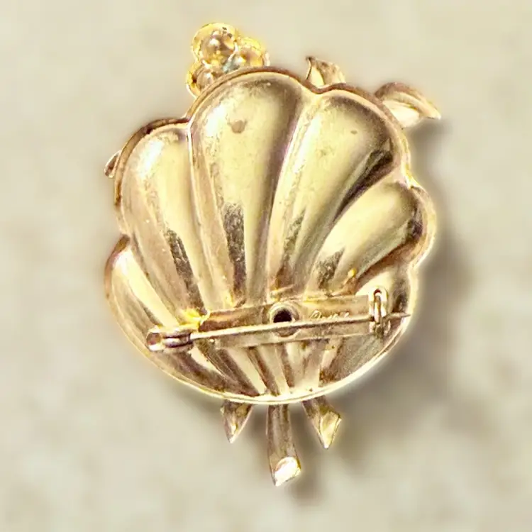 Vintage Signed Coro Floral Bouquet Multicolor Rhinestone Goldtone Brooch