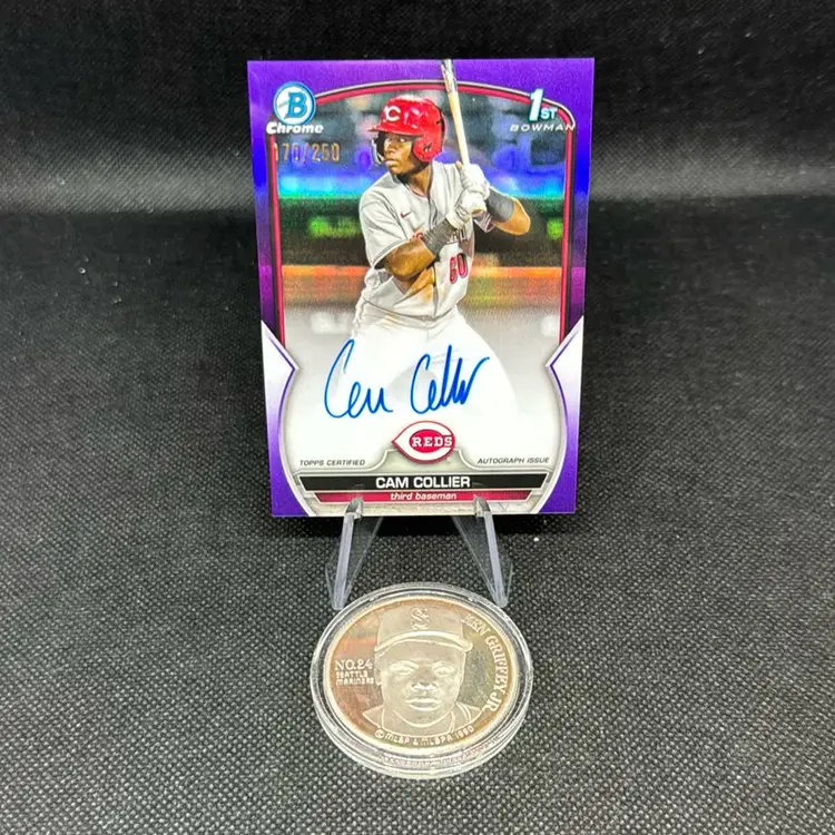 2023 Bowman Can Collier Purple Refractor Auto /250 Cincinnati Reds