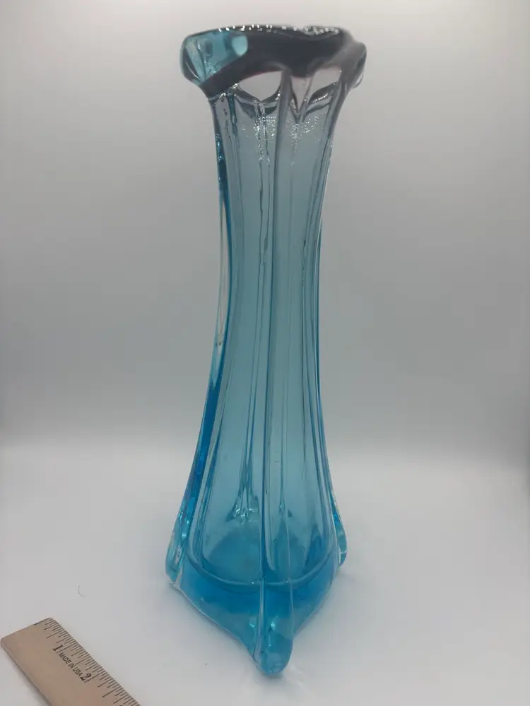 * Very Heavy, High Quality Art Glass- Small Damaged Area At Top Rim