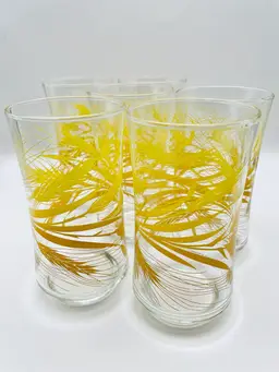 Vintage, 1970’s, Libbey, “Golden Wheat”, Set Of 6, 12 oz. Tumblers