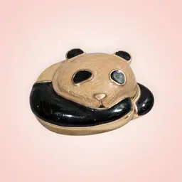 1993 VTG Estee Lauder BEAUTIFUL "KNOWING PANDA" Solid Perfume Enamel Compact