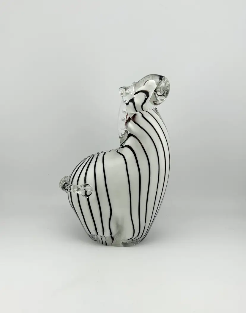 Vintage Glass Zebra #1 Paperweight/Figurine 4.5”x 2.5”x 6.25”