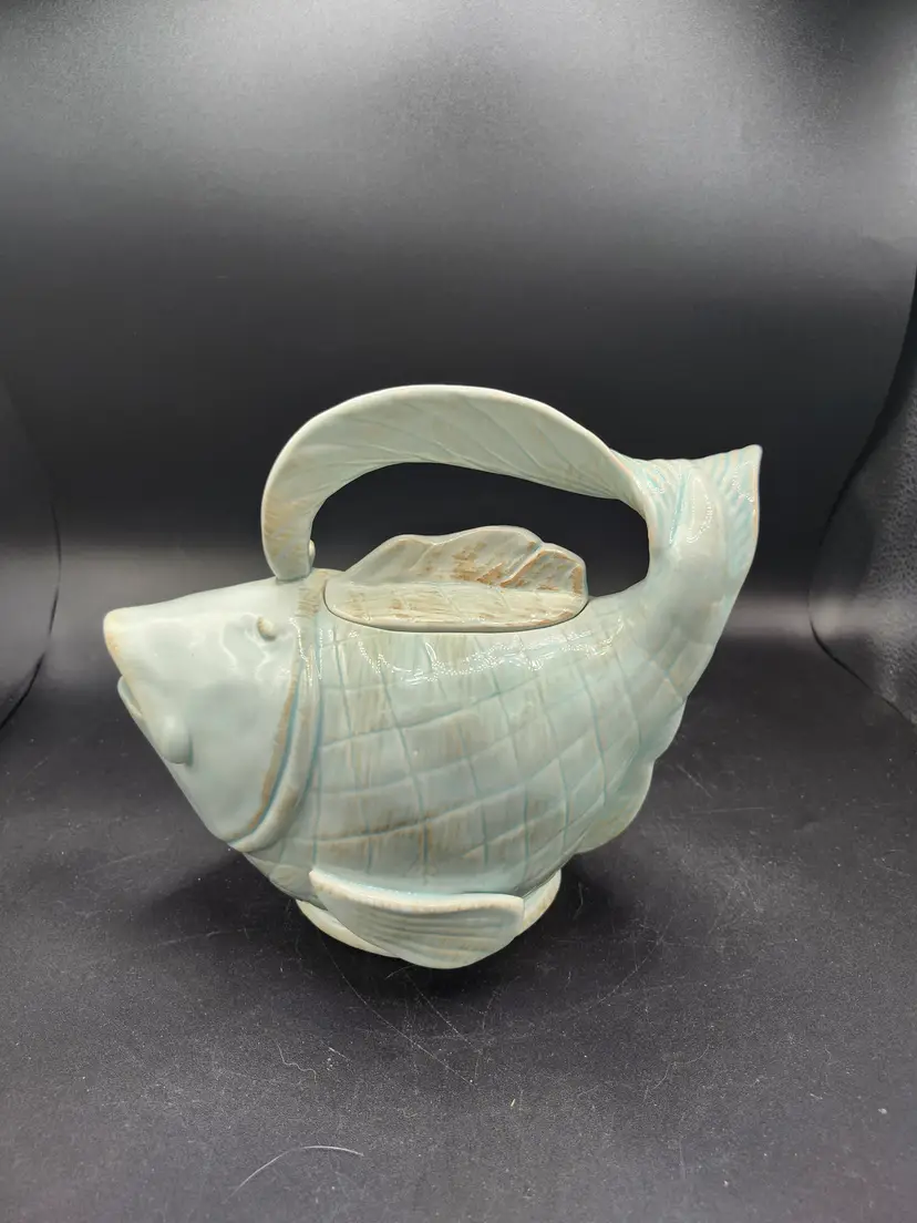 Blue Sky Pottery Fish Teapot with lid