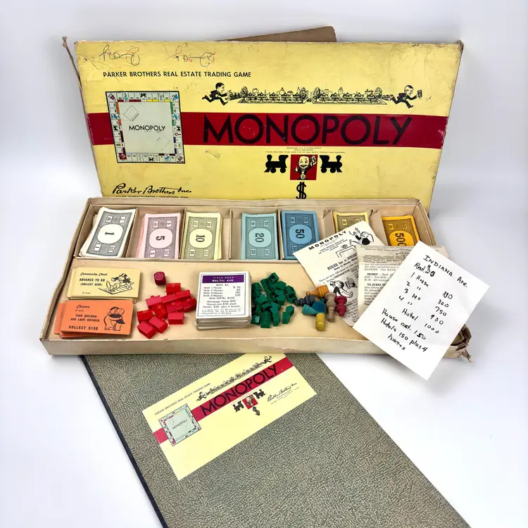 Vintage 1954 Monopoly Board Game by Parker Brothers
