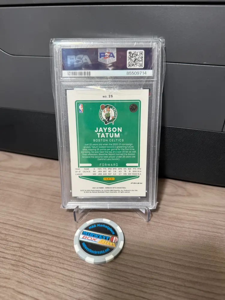 Jayson Tatum 2021 Donruss Optic Blue Velocity PSA 10