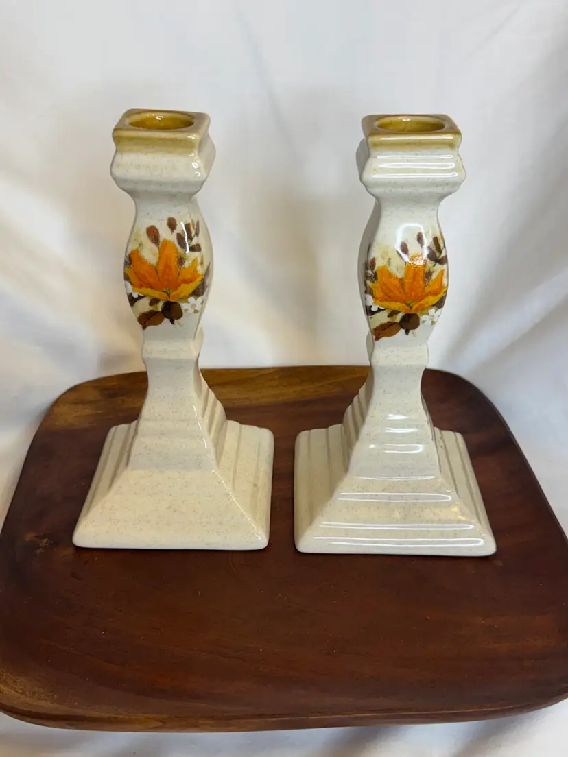 Vintage Mikasa Candlestick Holders 7”