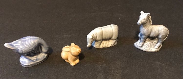 Trio Of Wade Whimsies Goose, Rhino, And Zebra With Bonus Tiny Bunny