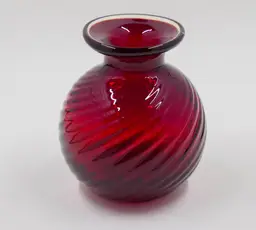 Hand-Blown Ribbed Lead Crystal Vase from Pairpoint Glass