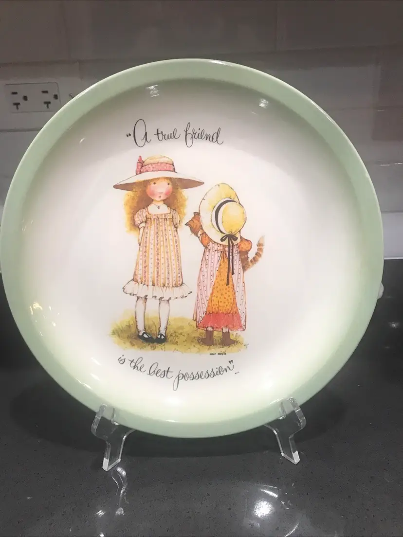 Vintage Holly Hobbie Plate “A True Friend Is The Best Possession”