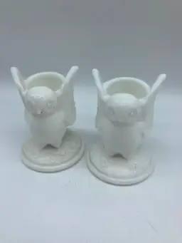 Vintage Westmoreland Milk Glass Owl Toothpick/Matchstick/Candlestick Holder