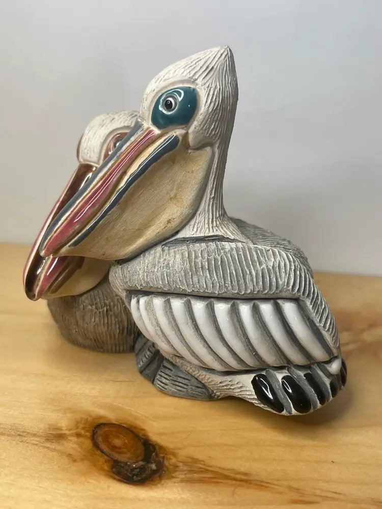 Vintage, Handmade Coad Peru Clay Pelicans