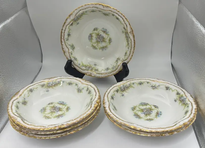 Haviland Limoges bowls Schleiger 341 pattern 5.5” diameter Set of 6
