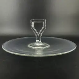 Clear Stretch Glass Iridescent Tidbit Sandwich Tray