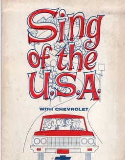 Vingtage 1964 Sing Of The USA With Chevrolet Song Book Cars
