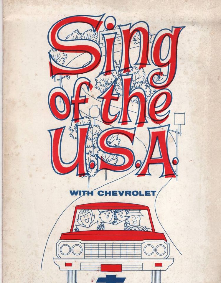 Vingtage 1964 Sing Of The USA With Chevrolet Song Book Cars