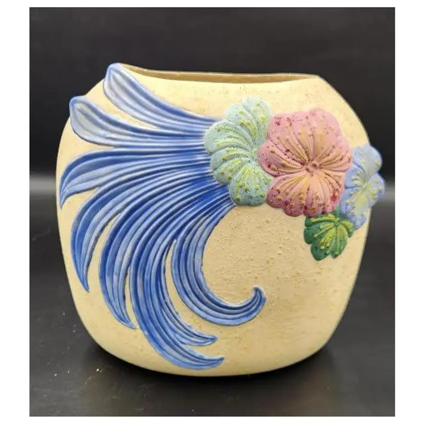 VINTAGE 1960'S CERAMIC 3D FLOWERS VASE