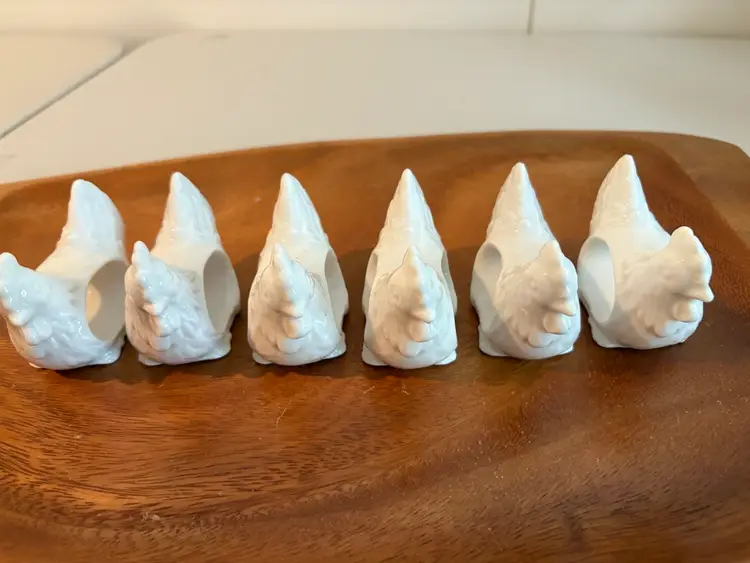 Set Of Six Chicken Napkin Holders