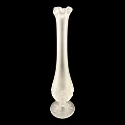 Fenton Glass Inverted Strawberry Frosted Swung Glass Vase 10”