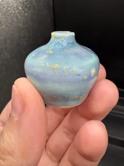 Made By Me - Blue Galaxy Narrow Neck Mini Vase 1” Controlled Chaos Pottery