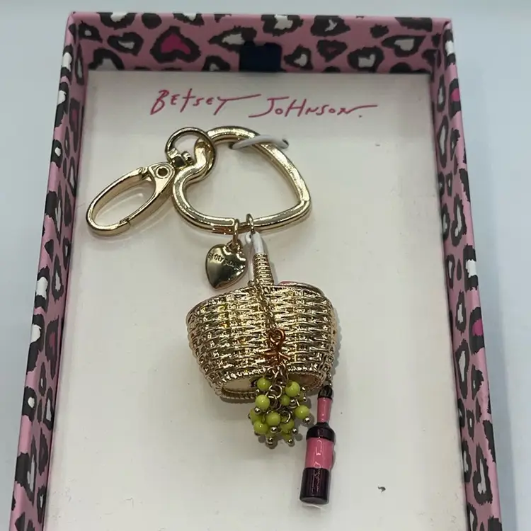 Brest Johnson Jewelry Purse Charm Picnic Basket Wine Grapes New In The Box
