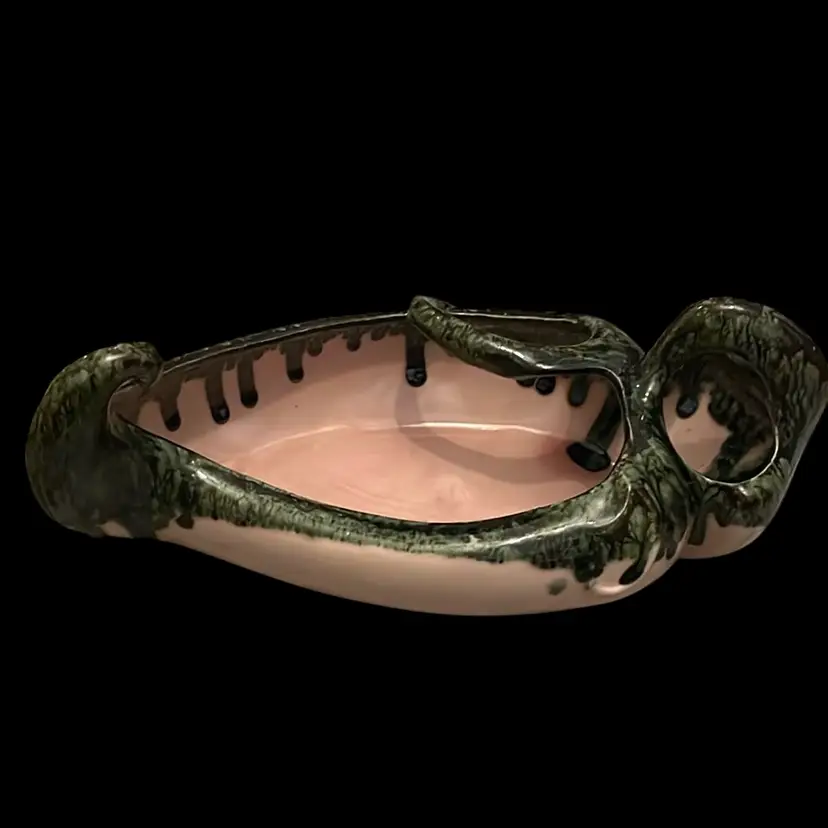 Vintage UPCO 809 glazed pottery drip planter