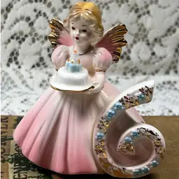 Porcelain JOSEF Originals Six-Year-Old Angel Figurine 4.25" X 4"